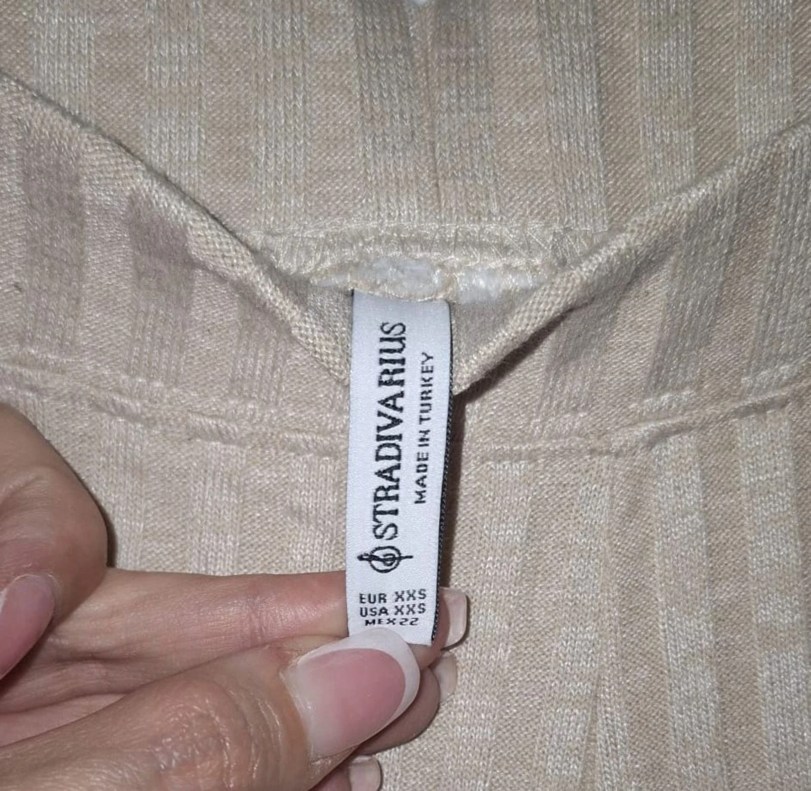 Beige wijde elastische geribde Y2K limited edition broek – photo 4